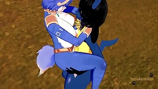 Star Fox Pokemon Star Fox Pokemon Furry Hentai 3D Yiff- Krystal x Lucario Boobjob & Fucked with creampie apropos his pussy and cums apropos her interior - Japanese Cartoon Manga anime porn
